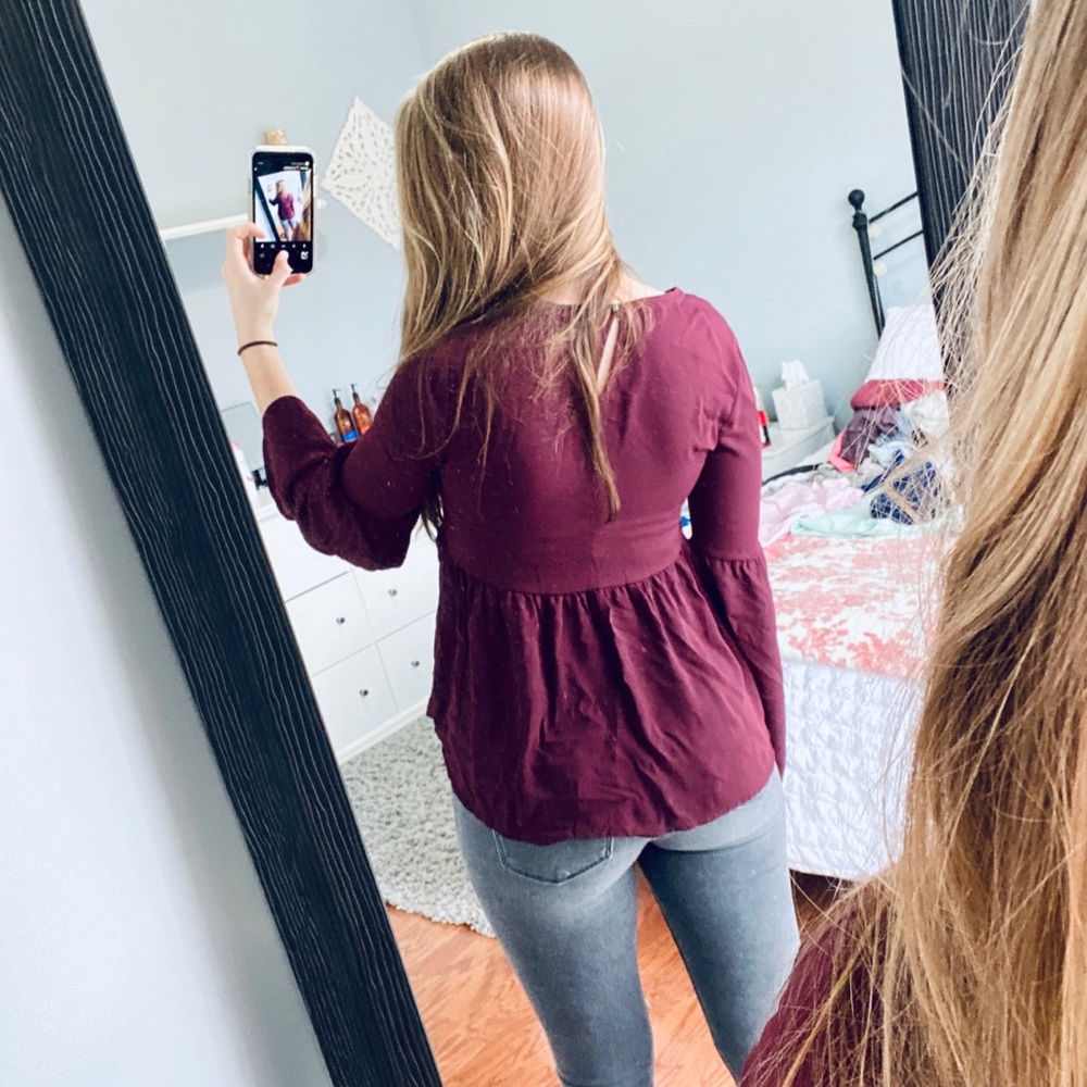 dressy flare sleeve shirt - Picture 5 of 6